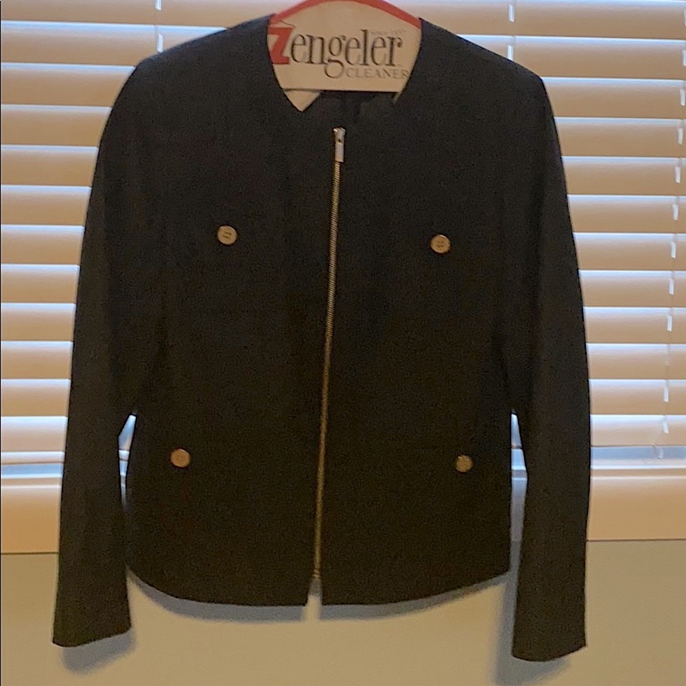Black Zip Front Blazer | Jones New York
